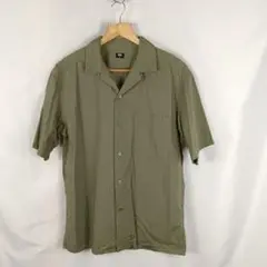 UNIQLO オープンカラー　半袖シャツ　M　カーキ　B3539