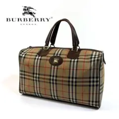 【美品】BURBERRY キャンバス 大容量 ボストンバッグ ノバチェック