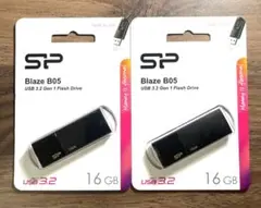 USBメモリー16GB シリコンパワーUSB3.0スライド式(黒)【2個セット】