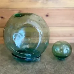ガラスの浮き玉　ビン玉　刻印　仙　TYマーク　ブイ　古道具 ガラス浮玉NO.09（29cm） 漁業用 ビン玉 レトロ : マリンガイド