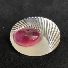 レトロモダンブローチ　紫色の飾り石