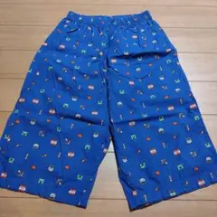 ⑤Minecraft ステテコ　ハーフパンツ　青　150cm