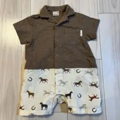【美品】petit main ロンパース 80