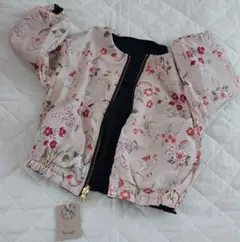【新品】セラフ リバーシブルジャケット ブルゾン ネイビー 花柄 羽織