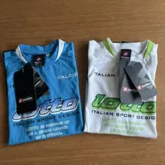 未使用品 lotto ホワイト ブルー Tシャツ 2枚セット 140㎝