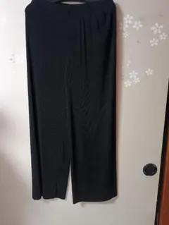 リブ編み ブラックパンツ Mサイズ
