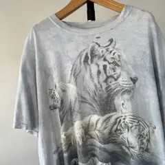 USA古着　ザ・マウンテン　ホワイトタイガー　Tシャツ　アニマル　動物　虎　トラ