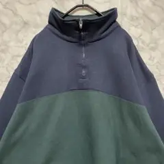 Bill Blass ハーフジップトレーナー スウエット 太アーム 裏起毛