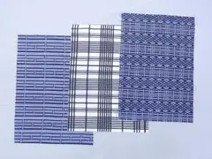 ★びんごやＮｏ１５２８★新品★ゆかたはぎれ3枚セット★幾何学模様の柄★送料込み★