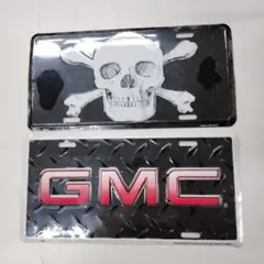GMC スカルデザイン メタルナンバープレート2枚セット　未使用