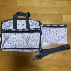 LeSportsac コケシ　ボストンバッグ ミディアム　 ポーチ付