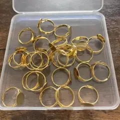 ☆リング 12mm台座 25個入り ゴールド フラットラウンド 指輪用ベース