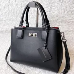 ✨美品 チャールズアンドキース 2way ハンドバッグ ブラック 大容量 黒