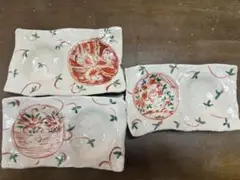 黒岩卓実作ー花模様の皿 中皿２枚、小皿４枚 洋さん専用黒岩卓実さんの赤絵三角皿6枚の通販 by たけのこ's