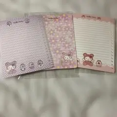 ハローキティ ベアキティ　3種類　メモ　ノートセット