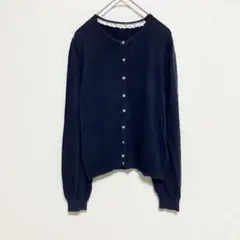 【earth music&ecology】ネイビーカーディガン　ハートボタン　M