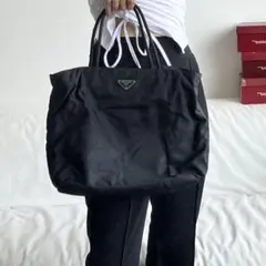 PRADA プラダ バッグ ハンドバック ブラック ナイロン ロゴプレート