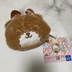 タイニーチャム ショップバッグ風フェイスポーチ付きエコバッグ 茶色