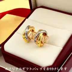 【新品】トリニティピアス スリーカラー ゴールド シルバー ピンク L007