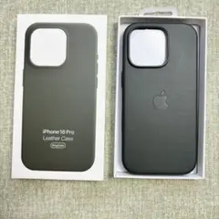 新品未使用· iPhone 16 Pro レザーケース ダークグリーン