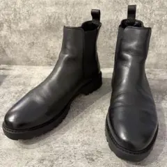 【美品】GU ジーユー リアルレザー サイドゴアブーツ347382 黒 28cm