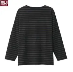 無印良品 洗いざらし太番手ボートネック九分袖Ｔシャツ