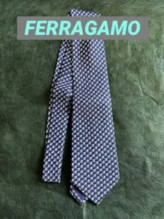 FERRAGAMOフェラガモ　幾何学模様 メンズネクタイ