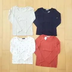 【新品】長袖カットソー　4枚　まとめ売り　シンプル　無地　重ね着