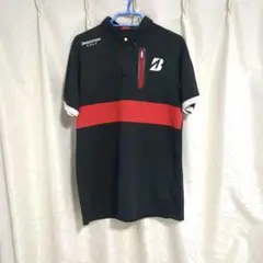 BRIDGESTONE GOLF ポロシャツ M 黒/赤　ゴルフウェア　メンズ