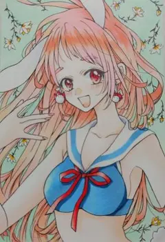 オリジナル ウサギ耳の女の子 らびちゃん イラスト