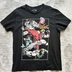 Street Fighter スト2 オフィシャルTシャツ 黒 プリント
