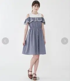 pom ponette junior オフショルマリンワンピース L 160