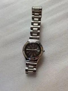 シルバーステンレス製アナログ時計
