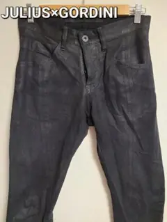 ユリウス JULIUS GORDINI スリム パンツ 黒 ストレッチ 1 希少