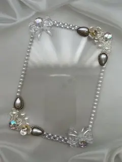 635.【B7サイズ】硬質ケース　トレカデコケース　クリアリボン　フラワー