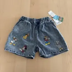 新品　しまむら　リトシー　ディズニー　デニムショートパンツ　120cm