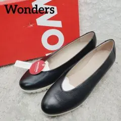 新品✨Wonders レザー スリッポン ウェッジソール 38 ブラック 軽量