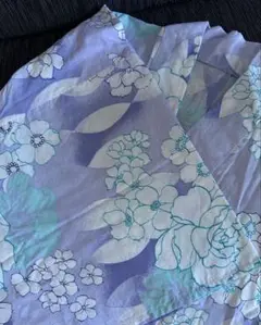 浴衣 薄紫色に花柄模様 ラベンダー色