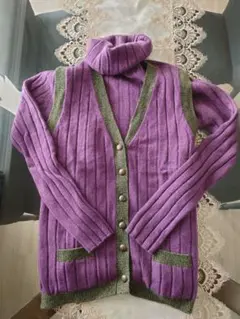 シャネル カシミア アンサンブル パープル