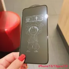 浮き出るガラスフィルム iPhone13.13pro.14 アニメワンピース
