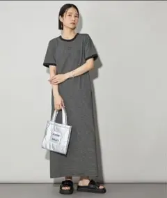 ◼️新品　CITEN ストライプ 半袖ロングワンピース