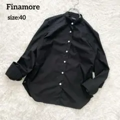 Finamore フィナモレ バンドカラーシャツ ブラック 40