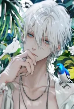 2282南国と鳥ステッカー２