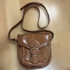 ビンテージ風ブラウンレザーポシェット