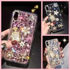 iphoneX/Xs/11pro/promax デコ ラインストーン ケース