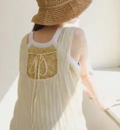 Kastane ワッシャーシフォン無地ワンピース