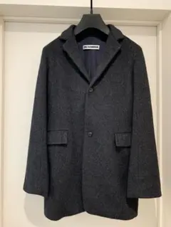 JIL SANDER ジルサンダー スタンドカラーコート グレー カシミヤ 34