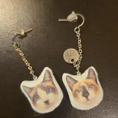 【8/10削除】アトリエkiji 　シャム猫　ピアス