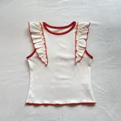 フリル付き ノースリーブ タンクトップ 120