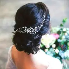 3高品質★シルバー花ヘアアクセサリー新品ウェディングブライダルティアラ